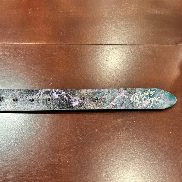 Christian Audigier Vintage Handmade Genuine Leather Belt (Skull/Crystal Effect) - Picture 5 of 10